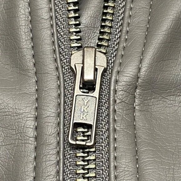 Torrid Faux Leather Moto Jacket Women's 3/3X Graphite Gray Full Zip EUC - Picture 11 of 16